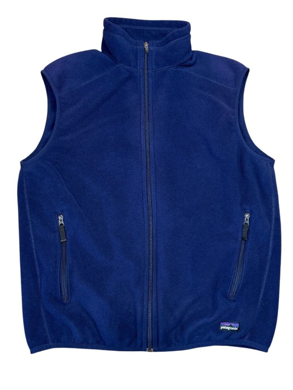 Patagonia Synchilla Mens Navy Blue Full-Zip Fleece Vest Size Large Zip Pockets O